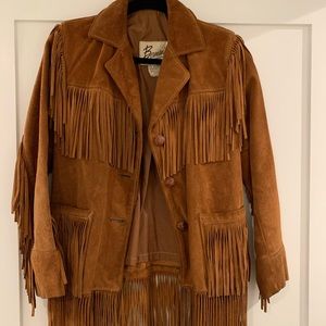 Berman’s leather suede fringe vintage jacket